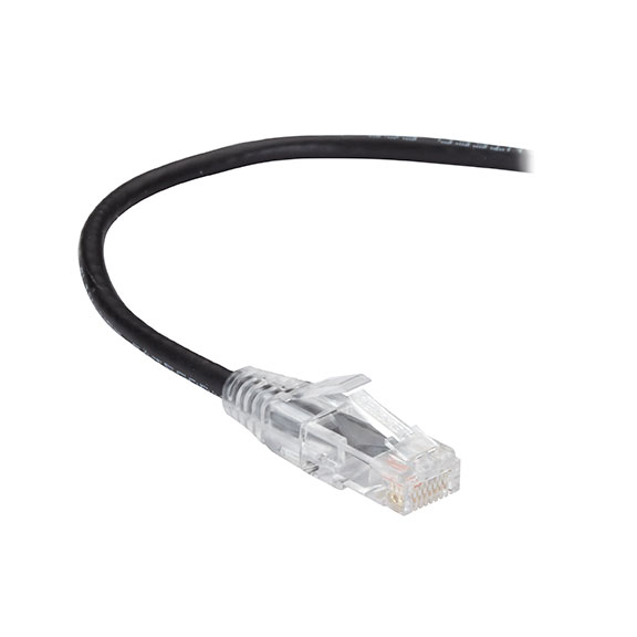 Slim-Net 28-AWG CAT6A 500-MHz Ethernet PVC Patch Cable - Black - 5 ft.