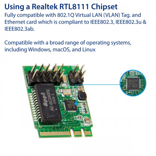 Single Port Gigabit Ethernet M.2 A Plus E Key NIC Modules