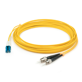 Picture of AddOn ADD-ST-LC-6M9SMF 6 m LC Male to ST Male Yellow OS1 Duplex Fiber OFNR Riser-Rated Patch Cable