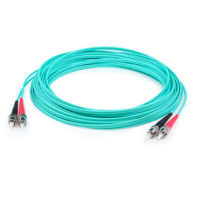 Picture of AddOn ADD-ST-ST-7M5OM4 7 m ST Male to ST Male Aqua OM4 Duplex Fiber OFNR Riser-Rated Patch Cable