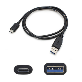 Picture of Add-On USBC2USB3A1MB 1 m USB 3.1 Type C Male to USB 3.0 A Male Black Adapter Cable