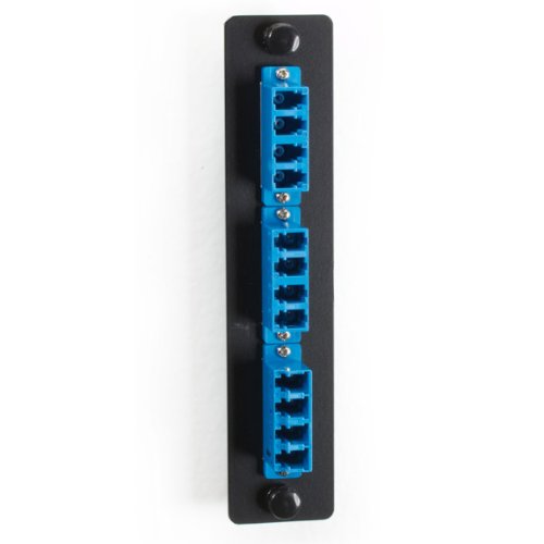 Picture of Black Box JPM455C-R2 Standard Adapter Panel&#44; Ceramic Sleeve&#44; 6 LC Duplex Pairs&#44; Blue