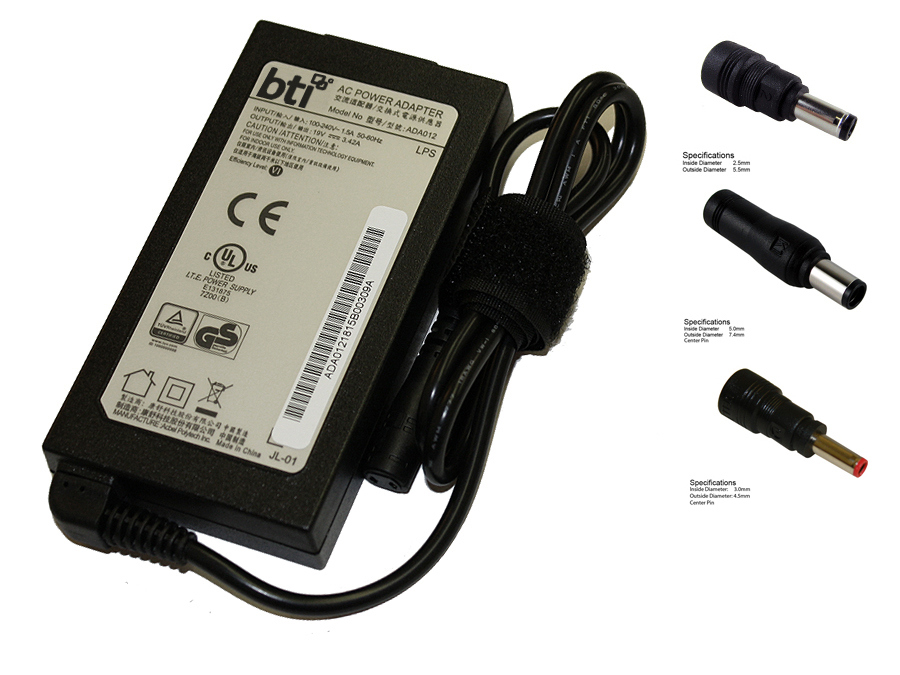 Picture of Battery Technology DELL65W-S-UNIV AC Adapter Universal Slim Dell Various NB Tips - 65W
