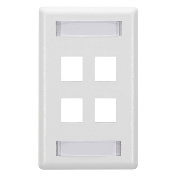 Picture of Black Box Network Services WPT476 4-Port Single-Gang Gigastation2 Wallplate, White