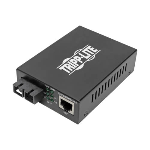 Tripp Lite  Gigabit Multimode Fiber To Ethernet Media Converter, PoE Plus 101001000 SC, 1310 Nm, 2 km, Black
