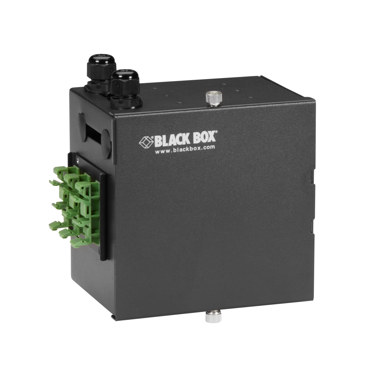 2 Port Wallmount Mini-DIN Rail Fiber Enclosure - Black