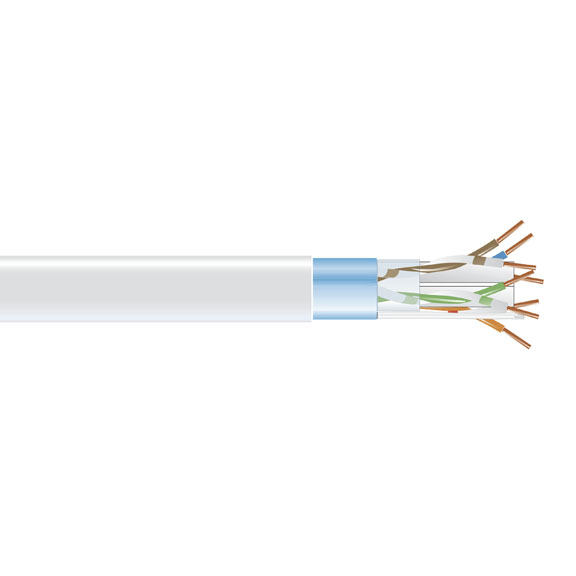 Black Box EVNSL0615A-1000 1000 ft. Category 6 Shielded 400-MHz Solid Bulk Cable, White