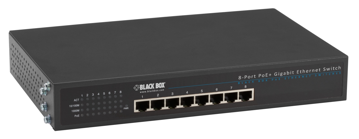 Picture of Black Box LPB1308A 8-Port Gigabit Ethernet Switch PoE Plus