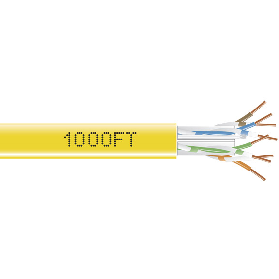 Black Box EYN872APB1000 1000 ft Gigatrue 550 Category 6 Bulk Cable Yellow