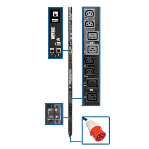 3-Phase Monitored 11.5KW 220-230-240V 42 C13 6 C19 16-20A Power Distribution Unit - TRIPP LITE PDU3XEVN6G20