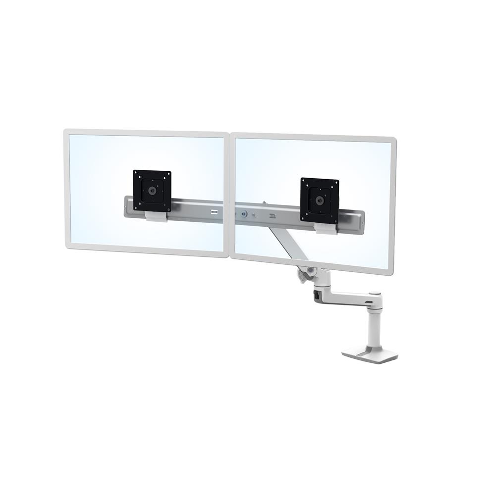 LX Desk Dual Direct Arm - white