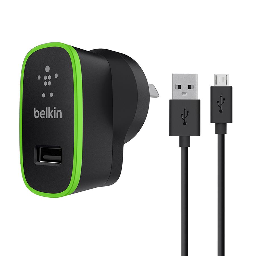 Picture of Belkin F8M886TT04-BLK 2.4A Micro AC Charger Universal with 4 MicroUSB Cable, Black