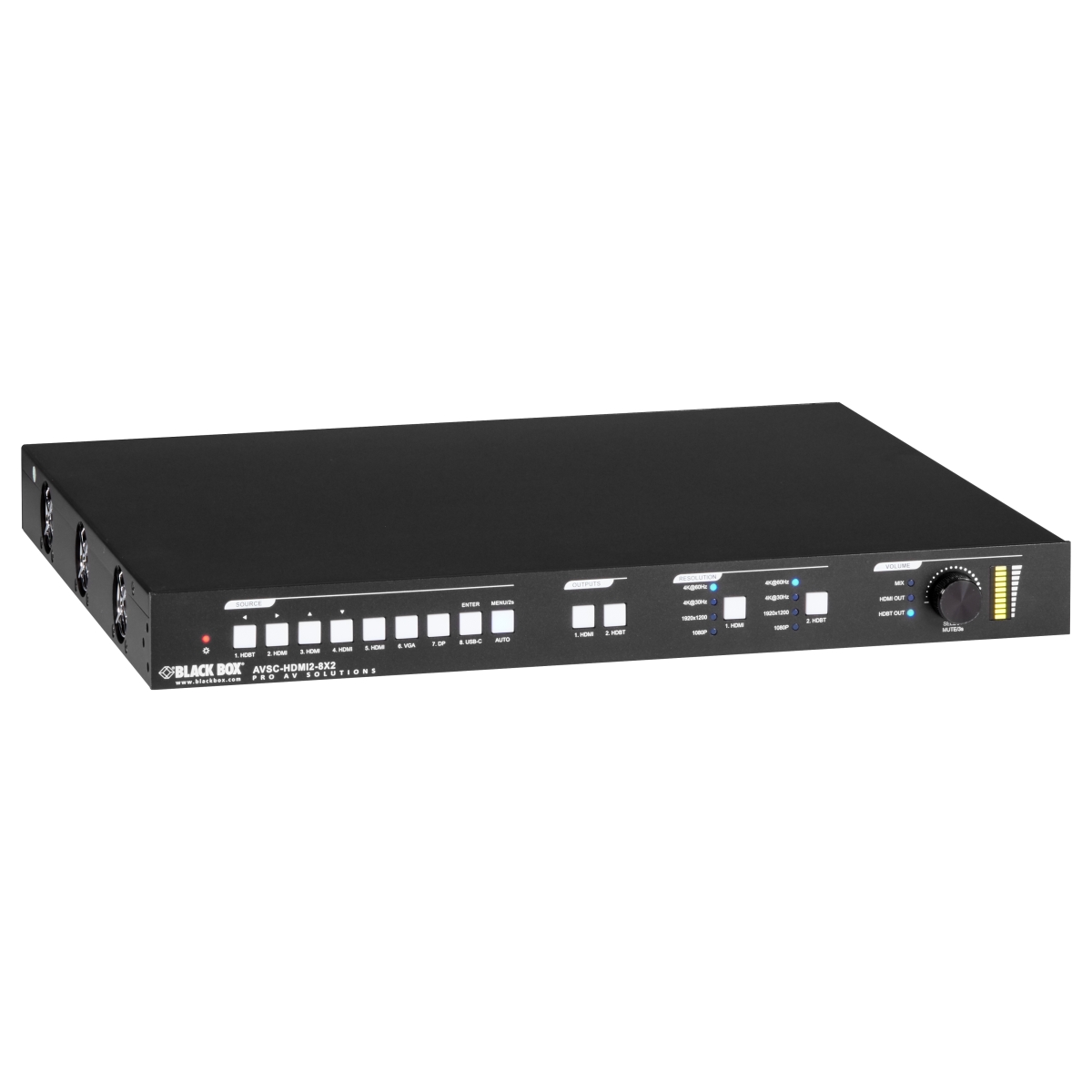 Picture of Black Box AVSC-HDMI2-8X2 8x2 Video Matrix Switcher&#44; 18G Seamless Switching & HDMI 2.0