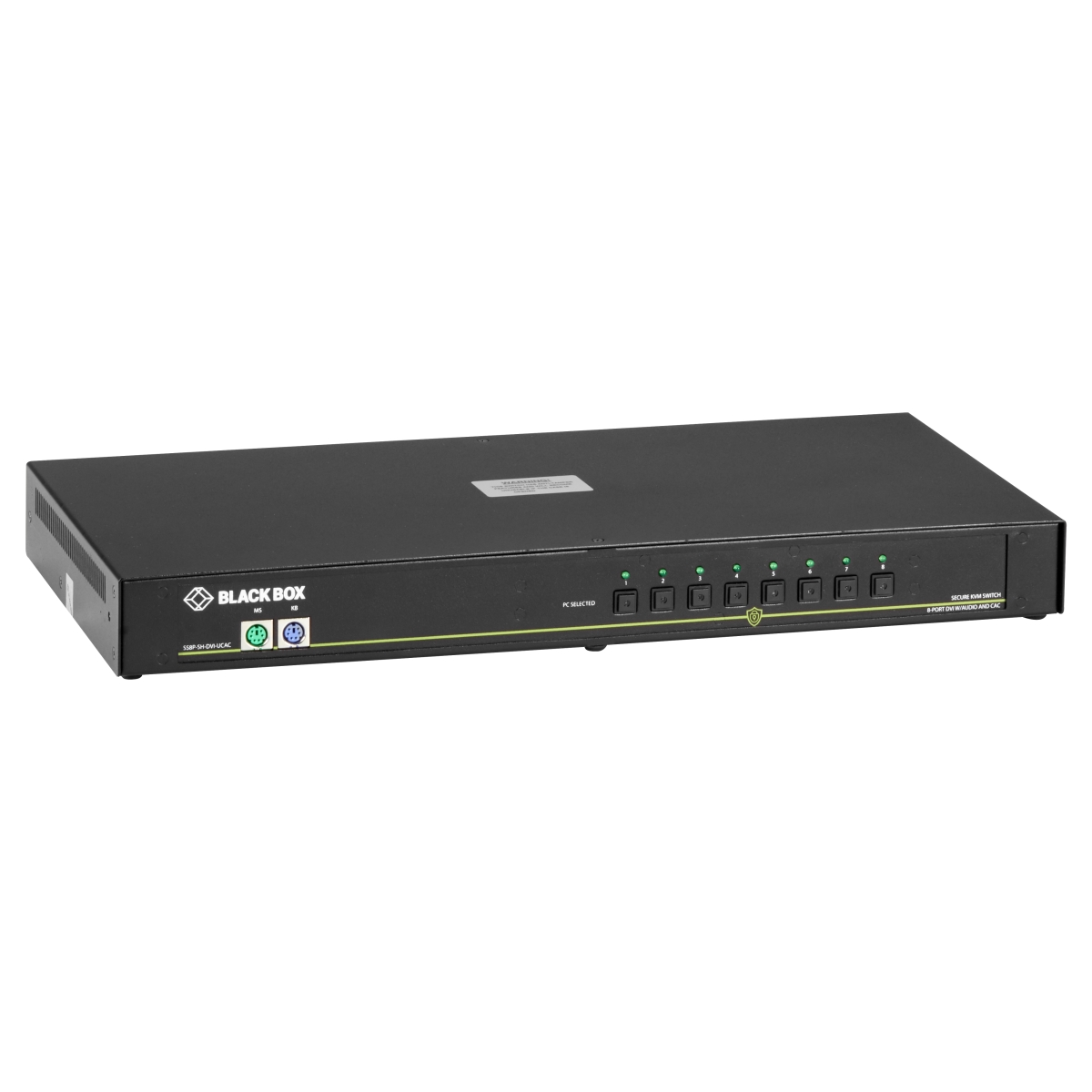 Picture of Black Box SS8P-SH-DVI-UCAC Secure NIAP 3.0 KVM Switch&#44; Single-Head DVI-I PS-2 CAC 8 Port
