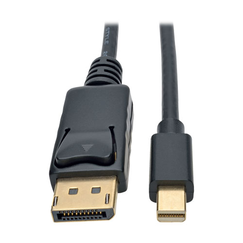 6 ft. 4K x 2K 60 Hz Mini DisplayPort to DisplayPort Adapter Cable M-M, Black