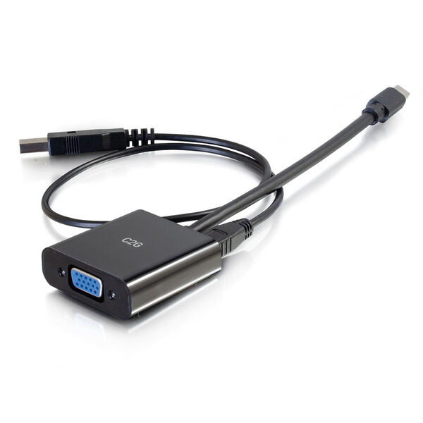 Picture of C2G 54683 8 in. Mini Displayport to VGA Adapter with 3.5 mm Audio Male to Female&#44; Black
