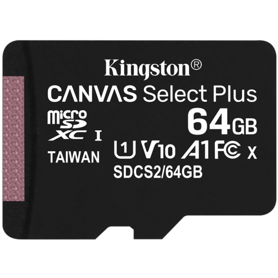 SDCS2-64GB 64Gb Micsdxc Canvas Select Plus Memory Card, 100R - A1 -  Kingston, KI481678