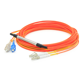 Picture of Add-On CAB-MCP-LC-10M-AO LC Male to SC Male Orange OM1 & OS1 Duplex Fiber Mode Conditioning Cable