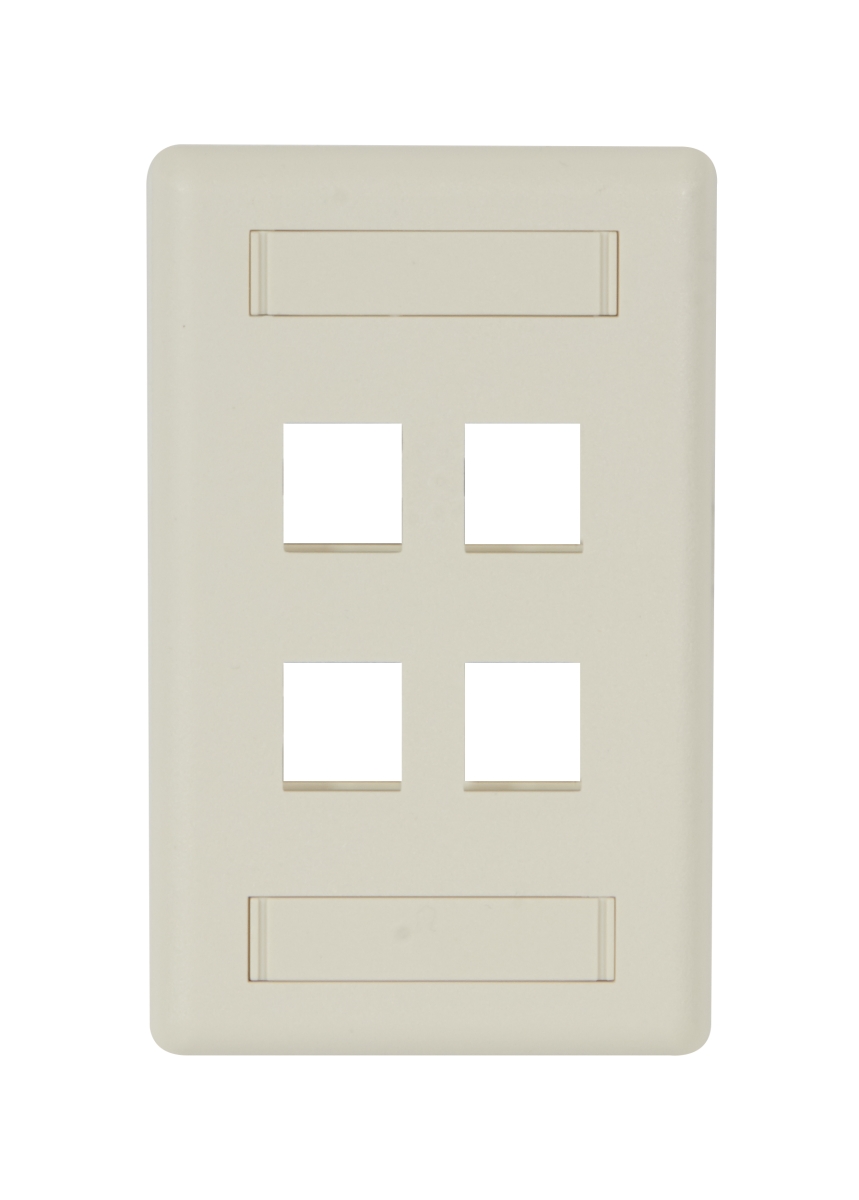 4-Port Single-Gang GigaStation2 Wallplate, Office White