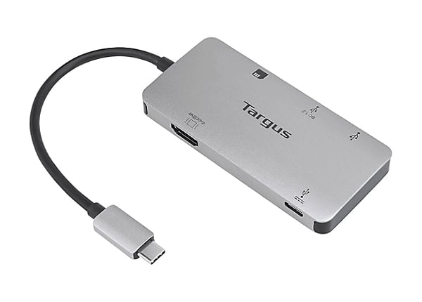 ACA953USZ USBC MultiPort Single Video Adapter Card Reader with 100W PD PassThru, Silver