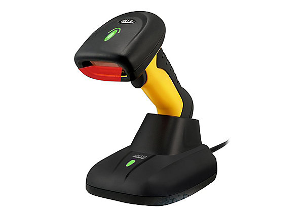 Picture of Adesso NUSCAN5200TR 2.4 GHz RF Wireless Antimicrobial & Walterproof Industrial 2D & 1D Barcode Scanner&#44; Black & Yellow