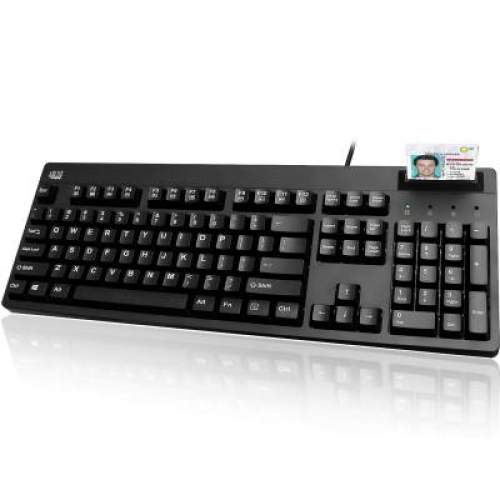 Picture of Adesso AKB-630SB-TAA TAA Compliant USB Antimicrobial Keyboard with Built-In Smart Card Reader