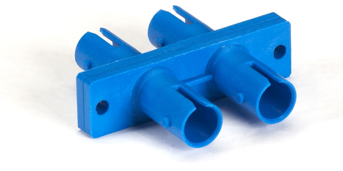 ST to ST Rectangular Mounting Single-Mode Duplex Ceramic Sleeve Plastic Flange Fiber Optic Coupling
