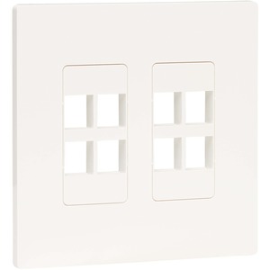 Picture of Tripp Lite N080-208 8-Port Double-Gang Universal Keystone Wall Plate - Cat5e&#44; 6 & 6a USB HDMI DisplayPort&#44; White - TAA Compliant