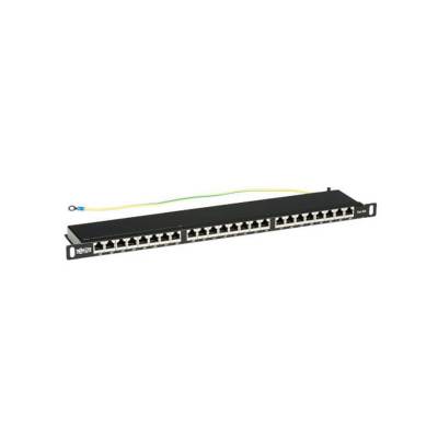Tripp Lite N252A-024-HUSHK Cat6A 24-Port High-Density Patch Panel - Shielded, Dual IDC, 568A-B, RJ45 Ethernet & 0.5U Rack-Mount