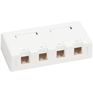Tripp Lite N082-004-WH 4-Port Surface-Mount Box for Keystone Jack