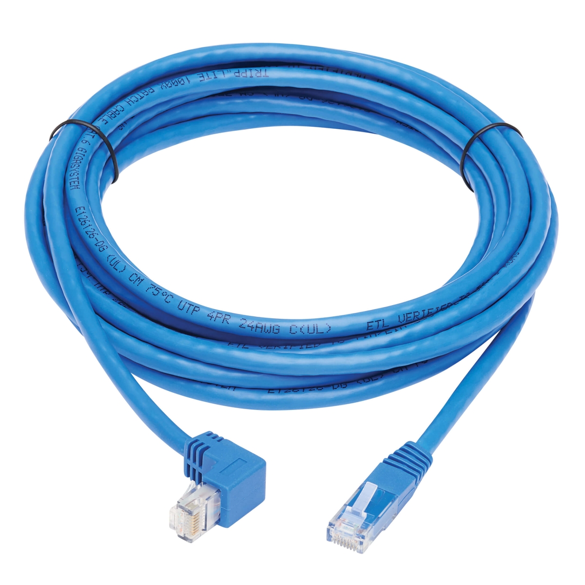 Tripp Lite N204-S20-BL-DN Cat6 Down Right Angle Slim Male to Male Ethernet Cable, Blue - 20 ft.