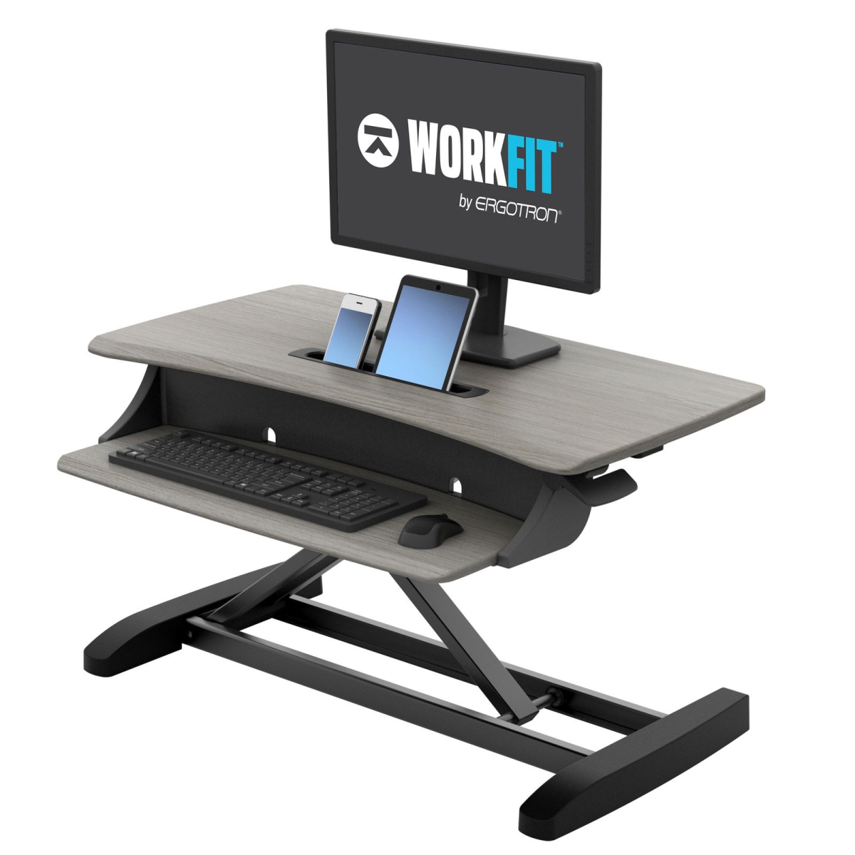 Picture of Ergotron 33-458-917 WorkFit-Z Mini Home Office Adjustable Standing Desk - Grey