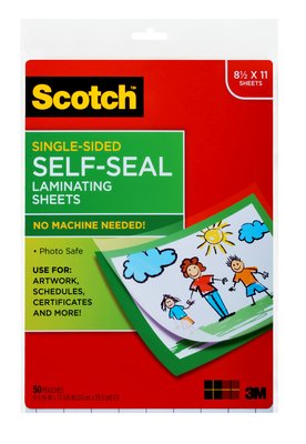 Picture of 3M LS854SS-50 Single-Sided Self Seal Laminating Sheets&#44; Letter Size