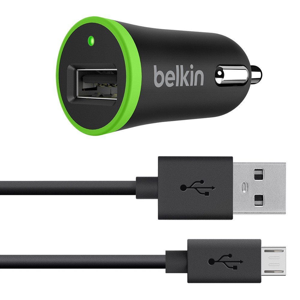 Picture of Belkin F8M887BT04-BLK 12 W & 2.4 Amp Universal Car Charger with Micro USB Chargesync Cable