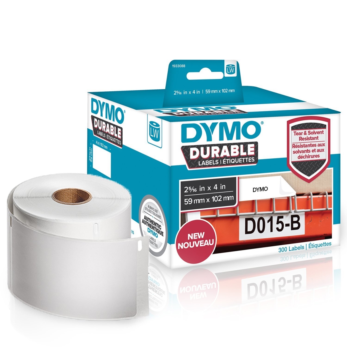 Picture of Dymo 1933088 LW Durable 2-5 16 x 4 in. White Poly, 300 Labels
