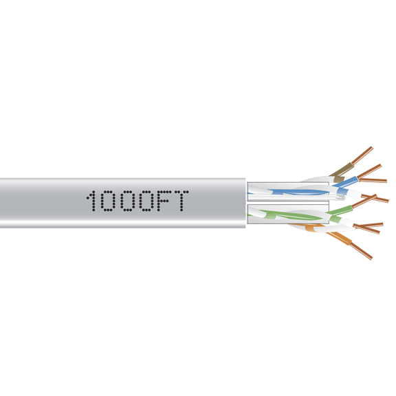 EYN876A-PB-1000 1000 ft. GigaTrue 550 Cat 6 UTP Cable Bare Wire Bare, Gray