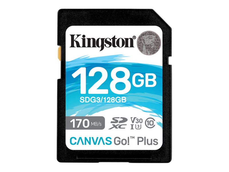 Picture of Kingston SDG3-128GB Canvas Go Plus 128 GB Class 10-UHS-I U3 SDXC Memory Card
