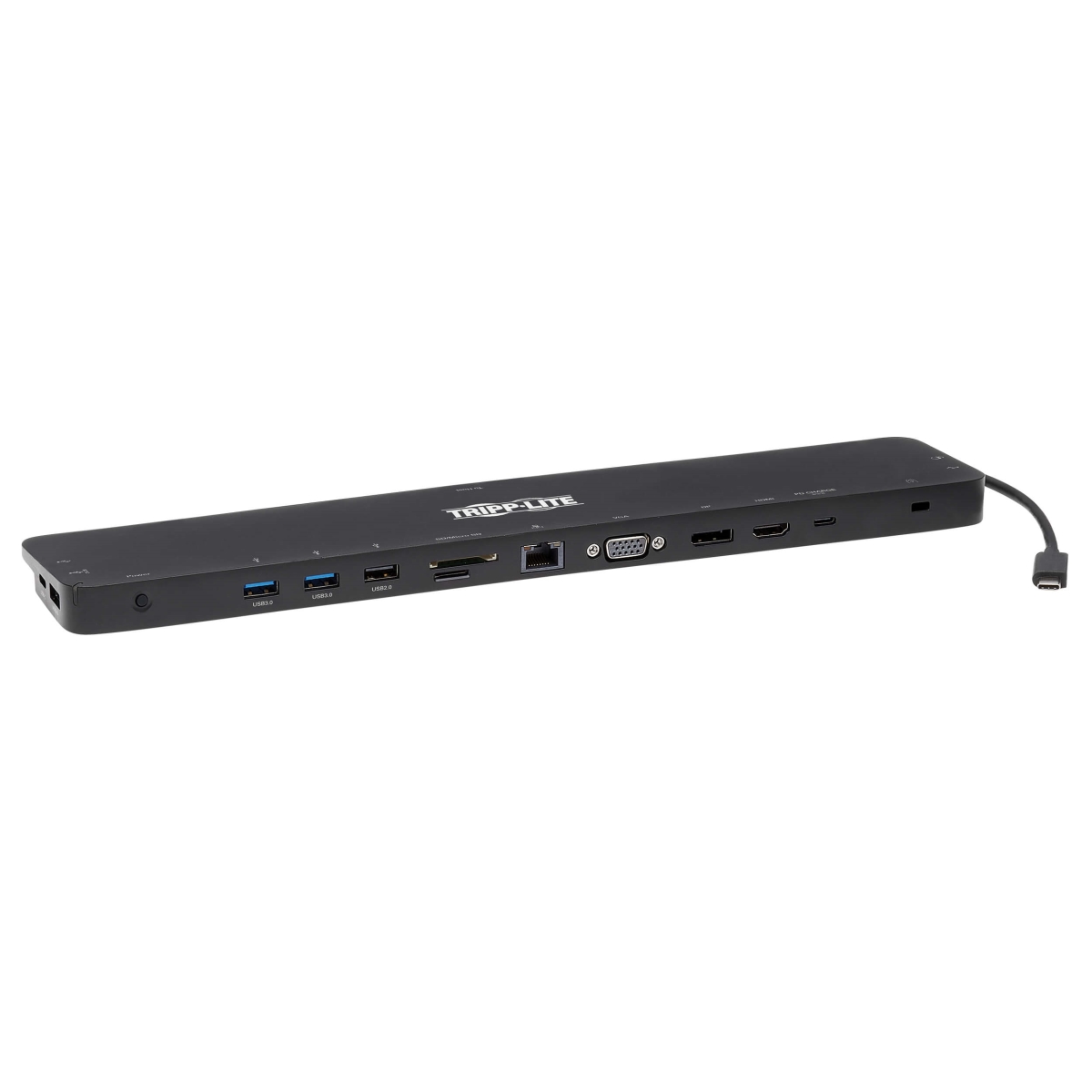 Tripp Lite  USB-C Dock Triple Display - 4K HDMI & DP - VGA, USB 3.2 Gen 1 - USB-A-C Hub GbE - 100W PD Charging, Black