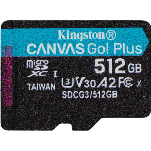 Picture of Kingston SDCG3-512GBSP 512GB Canvas Go Plus UHS-I microSDXC Memory Card