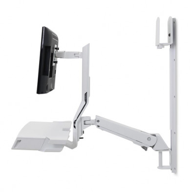 SV Combo System with Worksurface & Pan, Small CPU Holder, White
