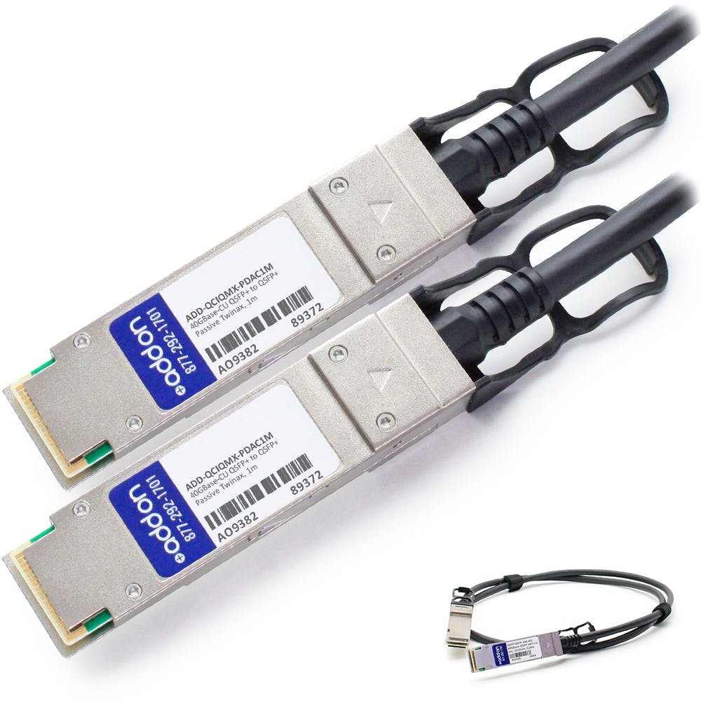 Picture of Add-On ADD-QCIQMX-PDAC1M 1 m Cisco to Mellanox Compatible TAA Compliant 40GBase-Copper QSFP Plus To QSFP Plus Direct Cable