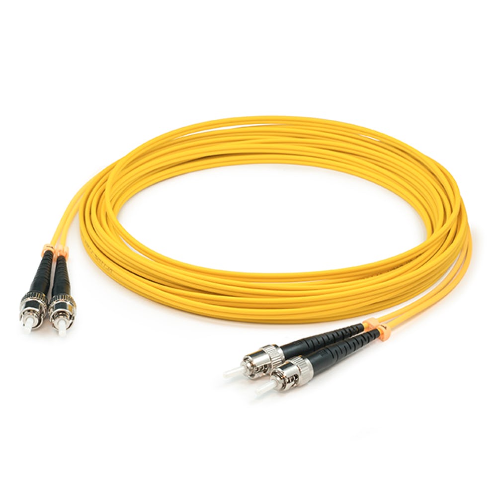 Picture of Add-On ADD-ST-ST-15M9SMF 15 m ST Male to ST Male OS2 Duplex Fiber OFNR Patch Cable - Yellow