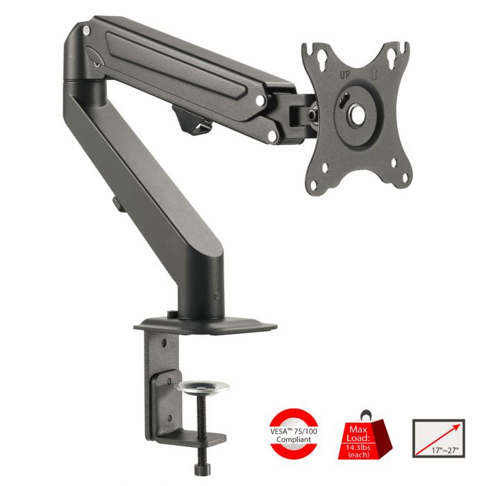 27 in. Single Gas Spring C-Clamp Desk Mount
