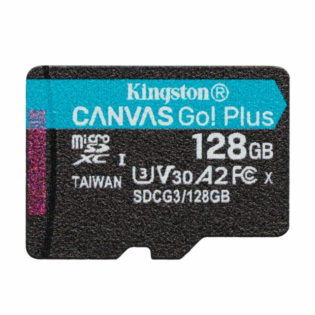 Picture of Kingston SDCG3-128GBSP 128GB Microsdxc Canvas Go Plus 170R A2 Memory Card&#44; Black