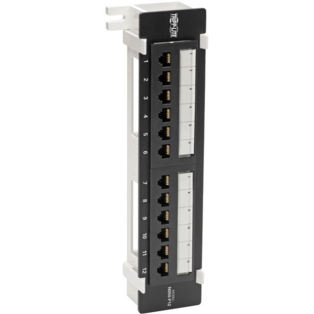 Tripp Lite N050-P12 12-Port Wall-Mount Cat5E Poe 110 Patch Panel, 568B, Rj45 Ethernet & Taa