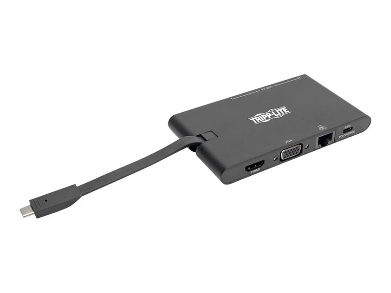 3.5 m 4K USB C Docking Station HDMI VGA GbE PD Charging USB Hub, Black