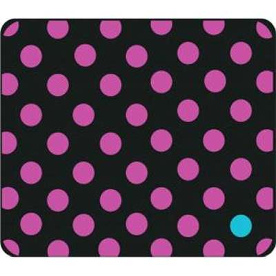 Classic Prints Black Mouse Pad, Dotty Gone Violet