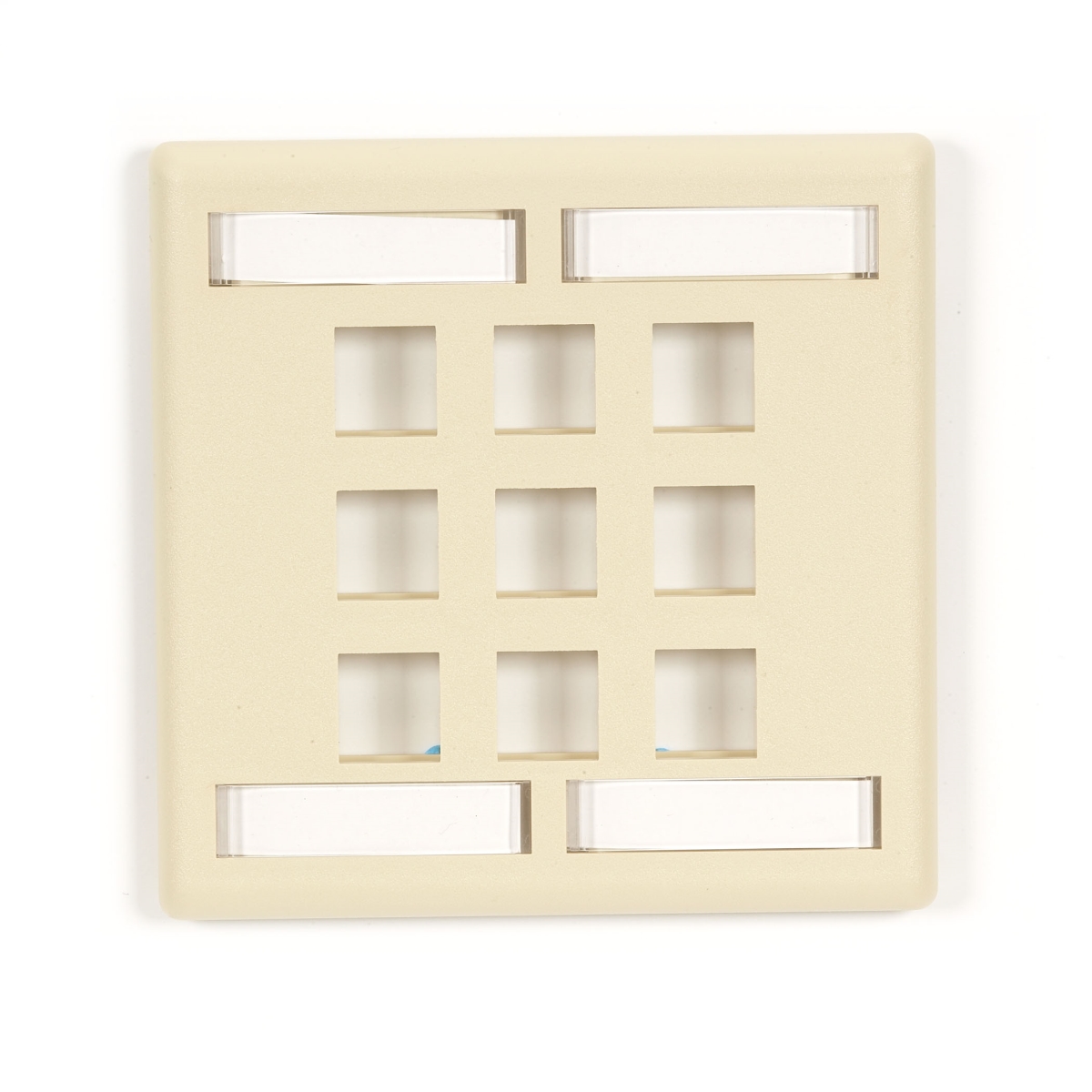 Picture of Black Box WPT484 GigaStation2 Keystone Double-Gang 9-Port Wallplate&#44; Ivory