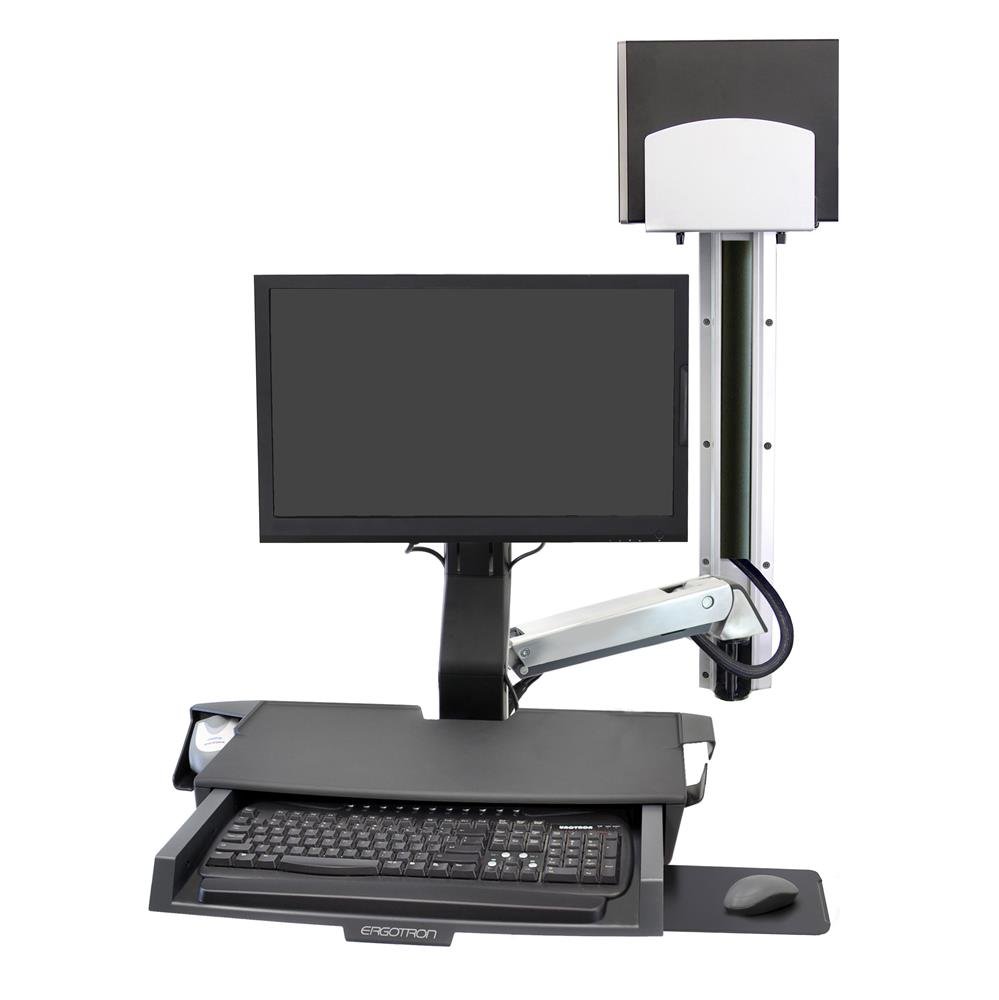 Picture of Ergotron 45-595-026 SV Sit-Stand Combo System with Medium CPU Holder
