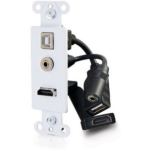 Picture of C2G 39873 3.5 mm Decorative HDMI Wall Plate with USB, White